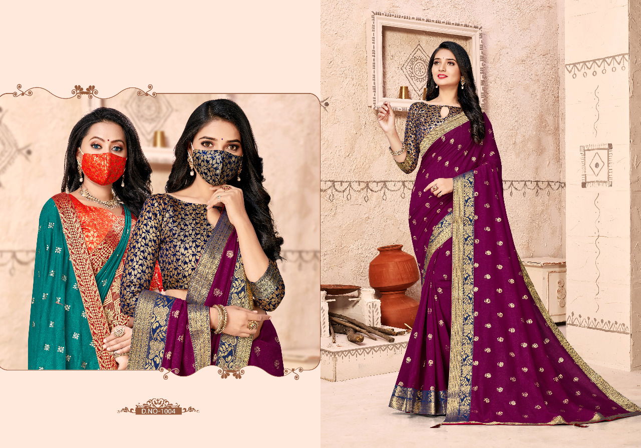 Ronisha Jagnoori Latest Designer Festive Wear Wedding Wear Foil Printed Designer Silk Saree Collection