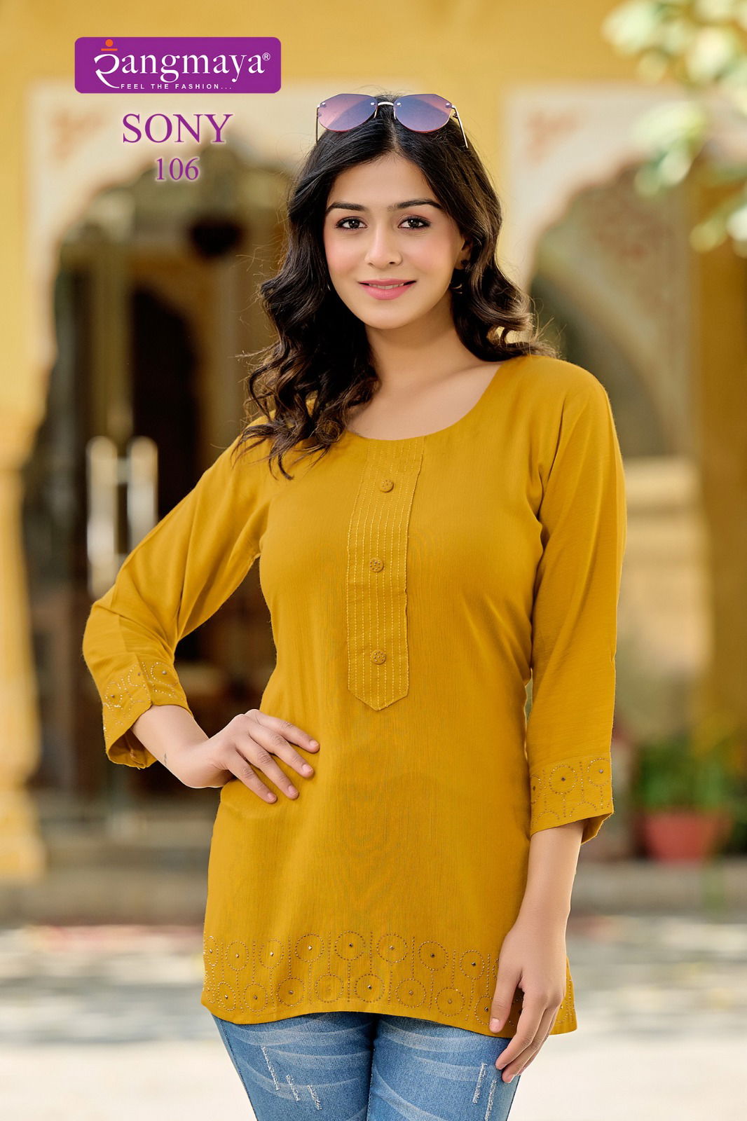 Sony By Rangmaya Vartican Tunic Ladies Top Wholesale Price In Surat