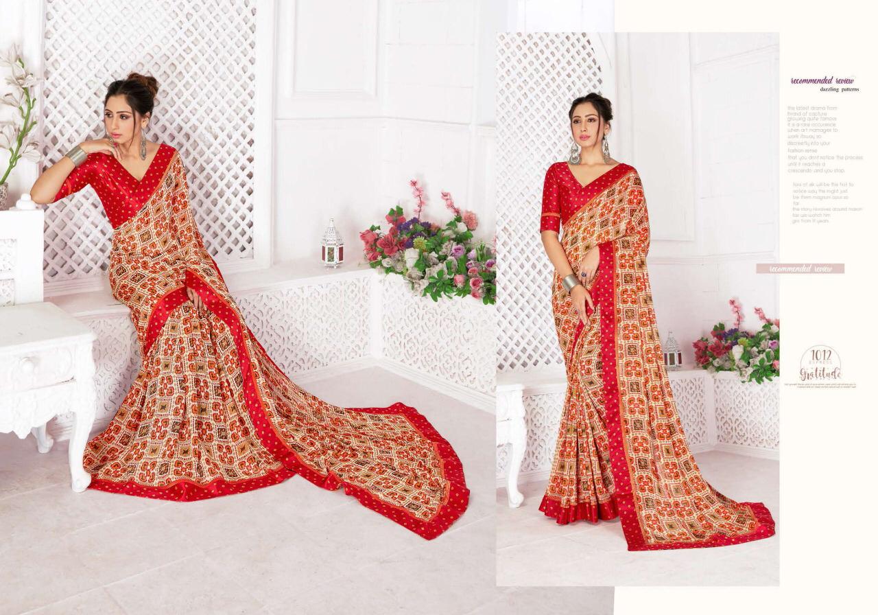 SHUBH SHREE KALERI Latest Designer fancy Regular Wear Wetless Japan Sarton Border And Blouse Saree Collection