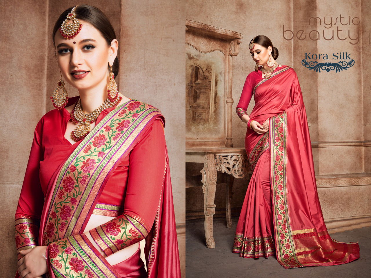 Kora Silk Latest Designer Party Wear Festive Wear Silk Saree Collection 