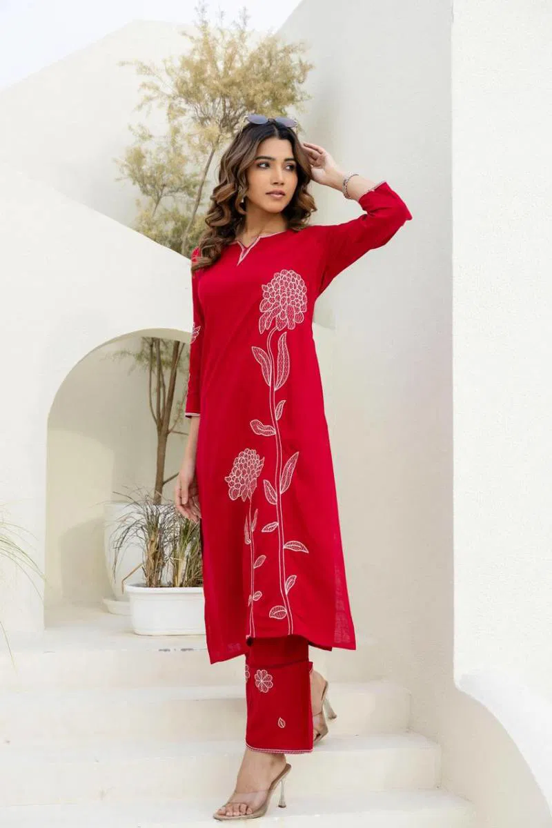 Tanyaa P 303 German Rayon Handwork Touchup Kurti With Bottom Wholesale Online