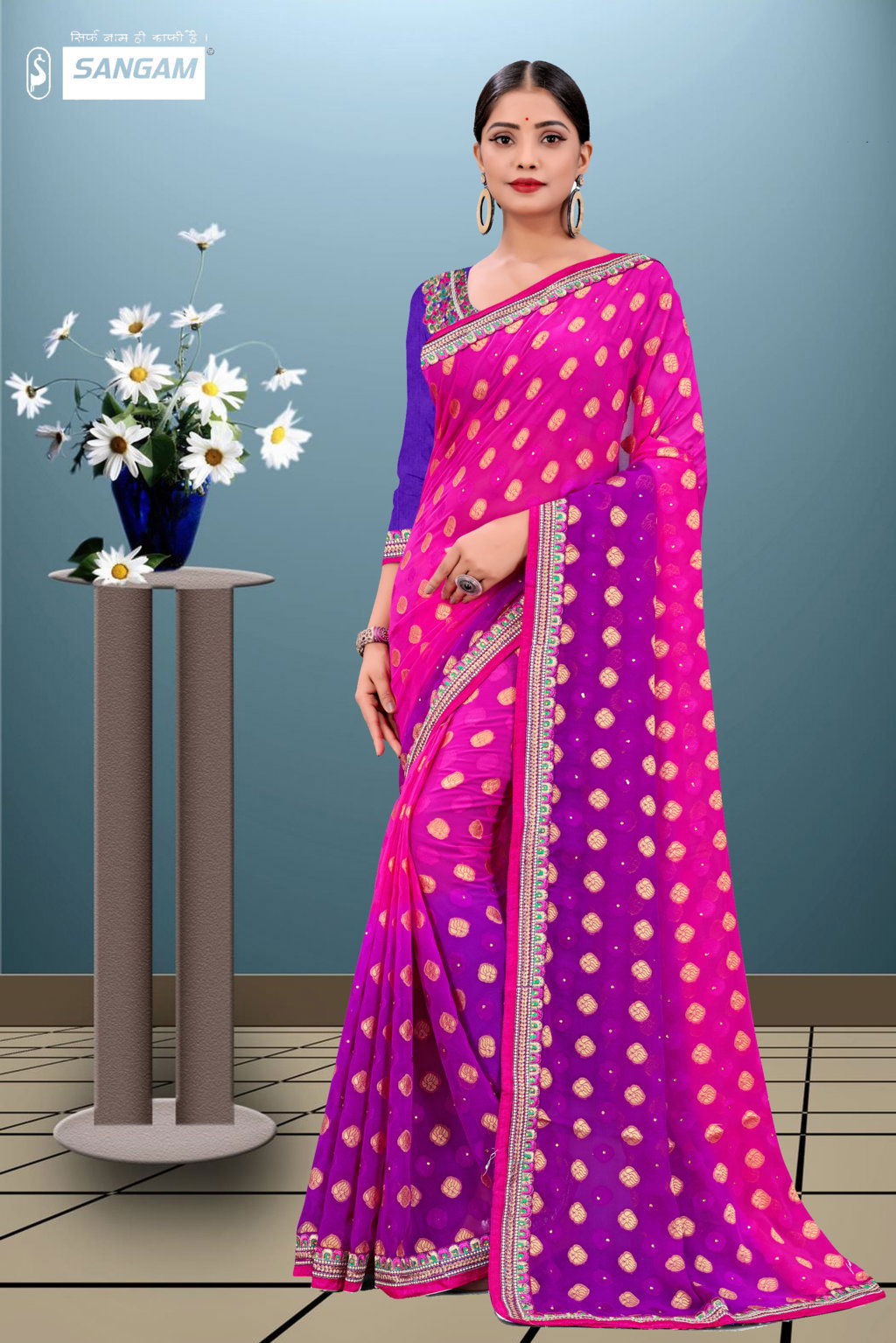 Sangam Pihu Latest Fancy Designer Casual Wear Georgette Sarees Collection
