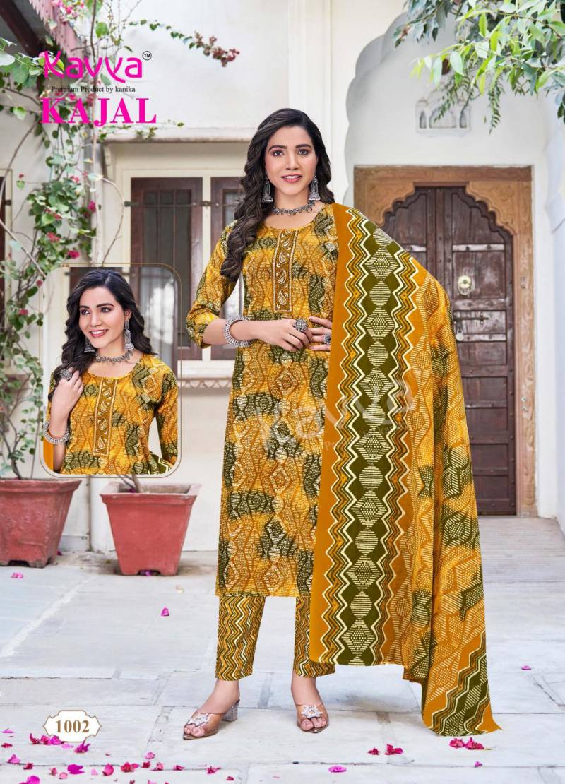 Kajal Vol 1 By Kavya Cambric Cotton Kurti Bottom With Dupatta Wholesale Suppliers In Mumbai