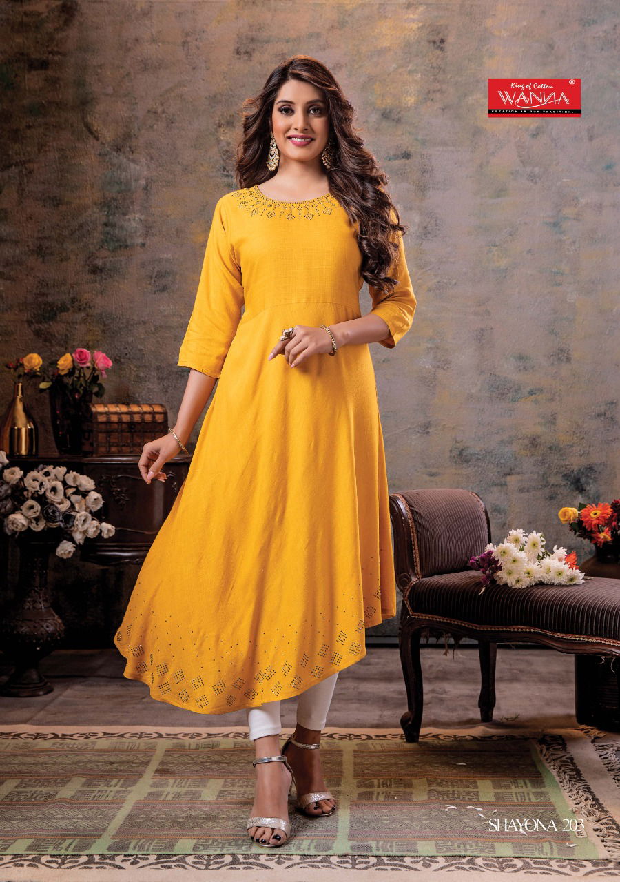 Wanna Shayona 2 Ethnic Wear Rayon Designer Kurti Collection