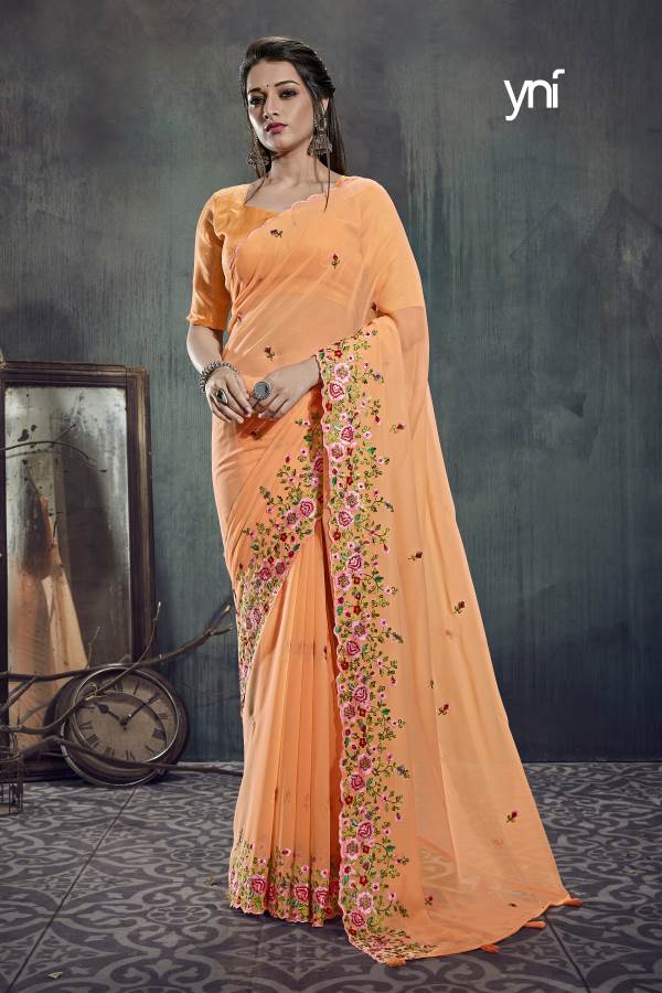 Ynf Tyaar New Designer Festive Wear Georgette Heavy Latest Saree Collection