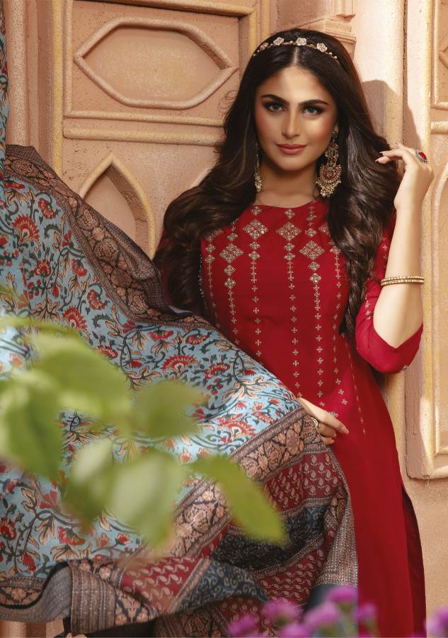 Kiana Shamma Designer Festive Wear Heavy Maslin With Hand Work Readymade Collection
