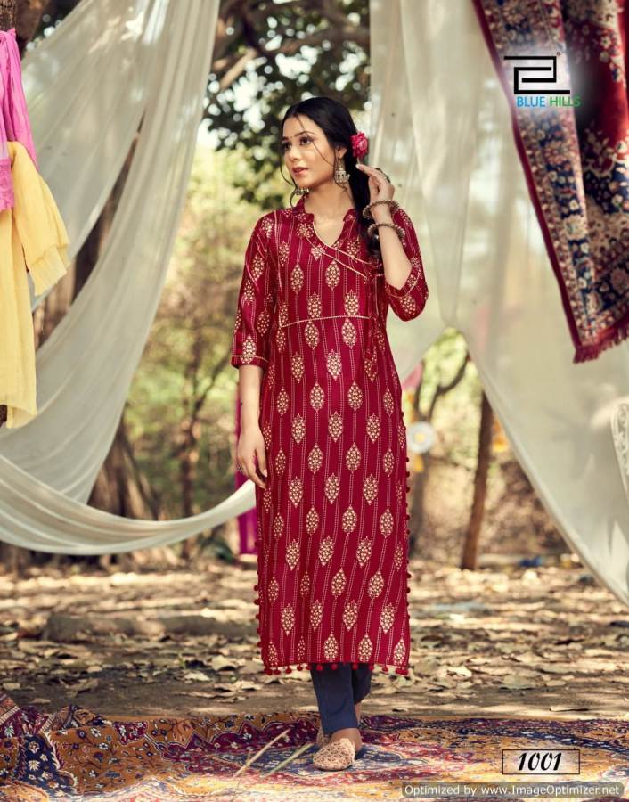 Blue Hills Candy 1 Stylish Ethnic Wear Rayon Designer New Kurti Collection