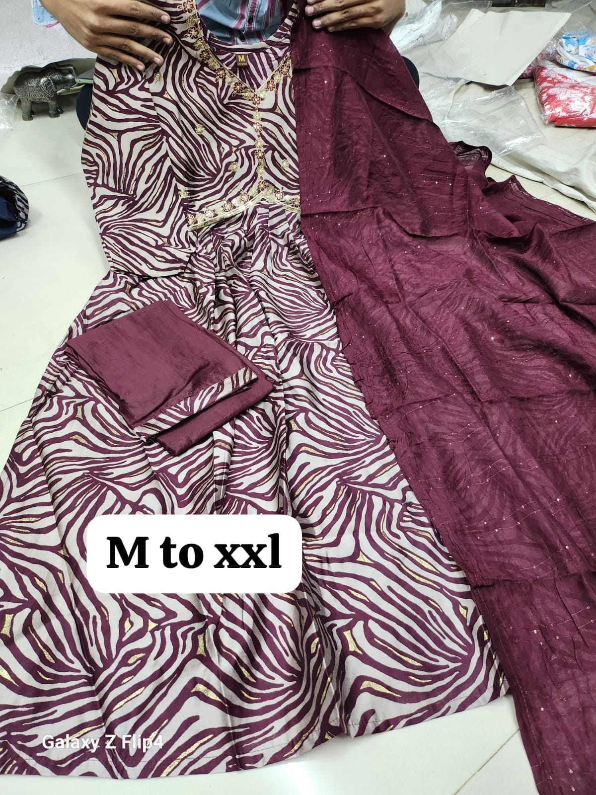 VIrat V Handwork With Astar Alia Cut Kurti With Bottom Dupatta