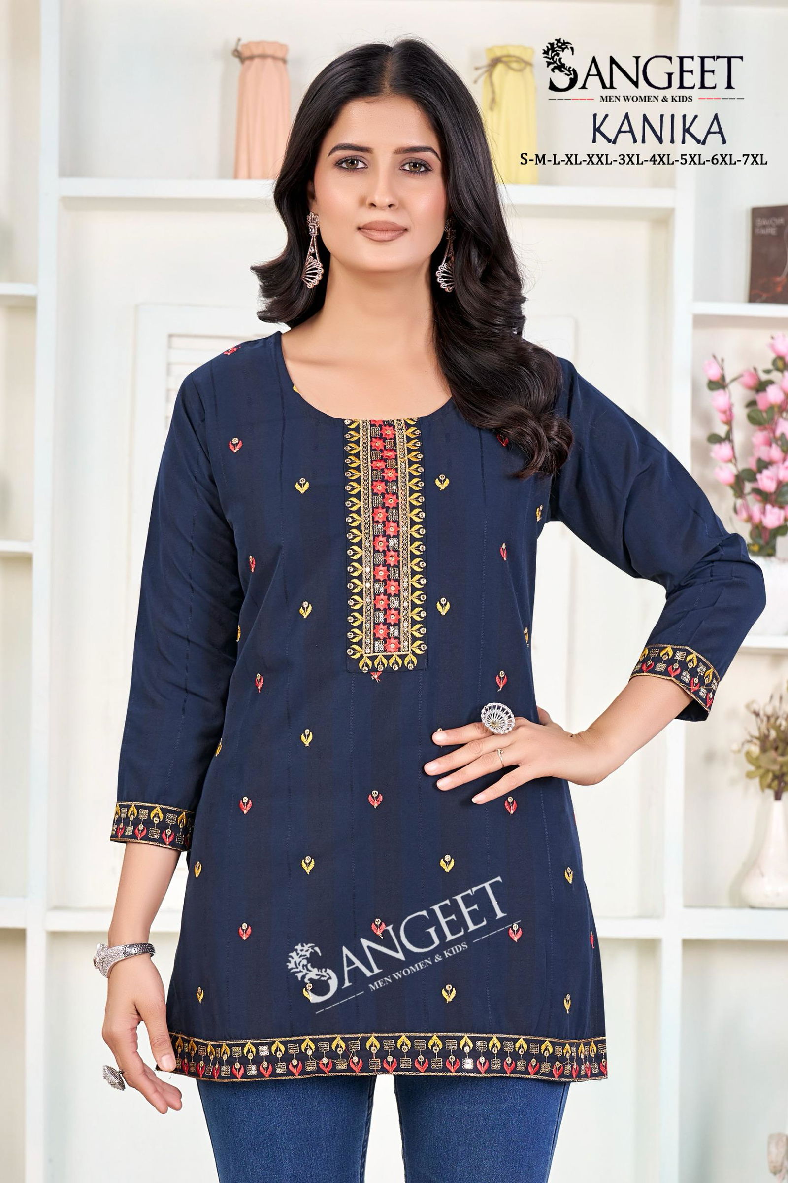 Kanika By Sangeet Heavy Rayon Embroidery Designer Kurti Suppliers In India