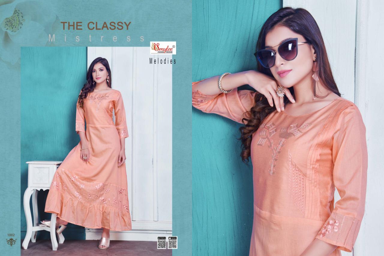 Smyle Melodies Fancy Festive Wear Designer Fancy Long Kurtis Collection

