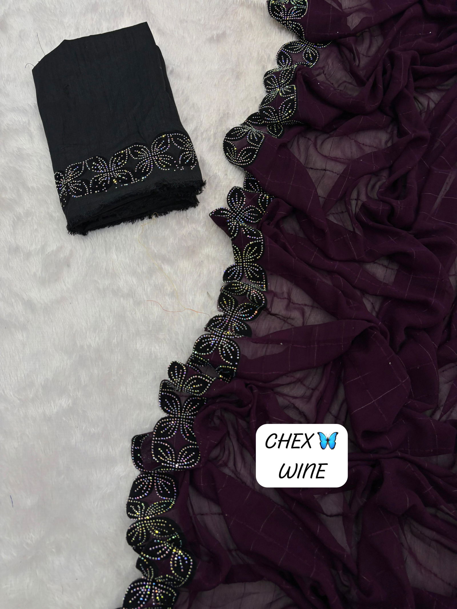 Chex Jk Designer Cutwork Border With Jarkan Diamond Party Wear Sarees Wholesale Price In Surat
