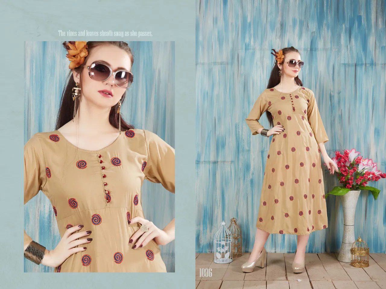 Anika Heavy Premium Muslin Embroidered Designer Kurti Collection at Wholesale Price