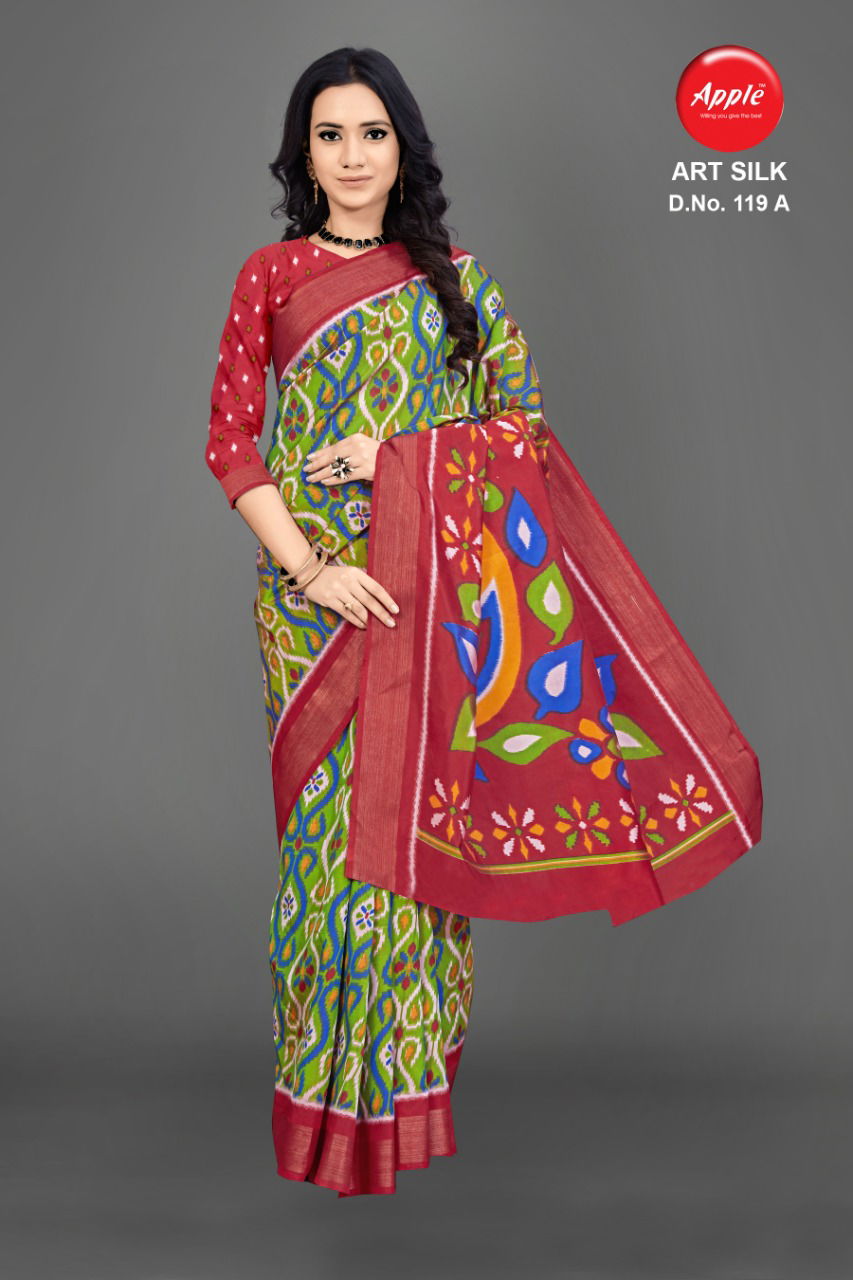 Apple Art Silk 119 Latest Collection Of Regular Wear Art Silk Saree 
