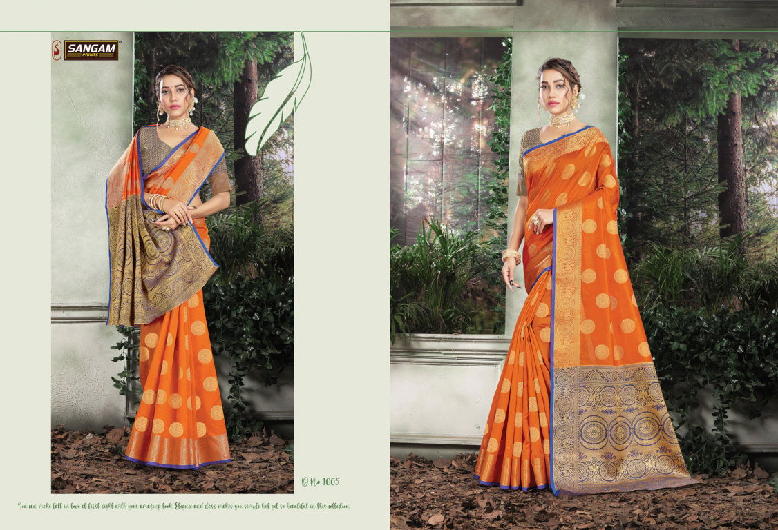 Sangam Karmala Silk Latest Designer Festive Wear Handloom Silk Heavy Sarees Collection
