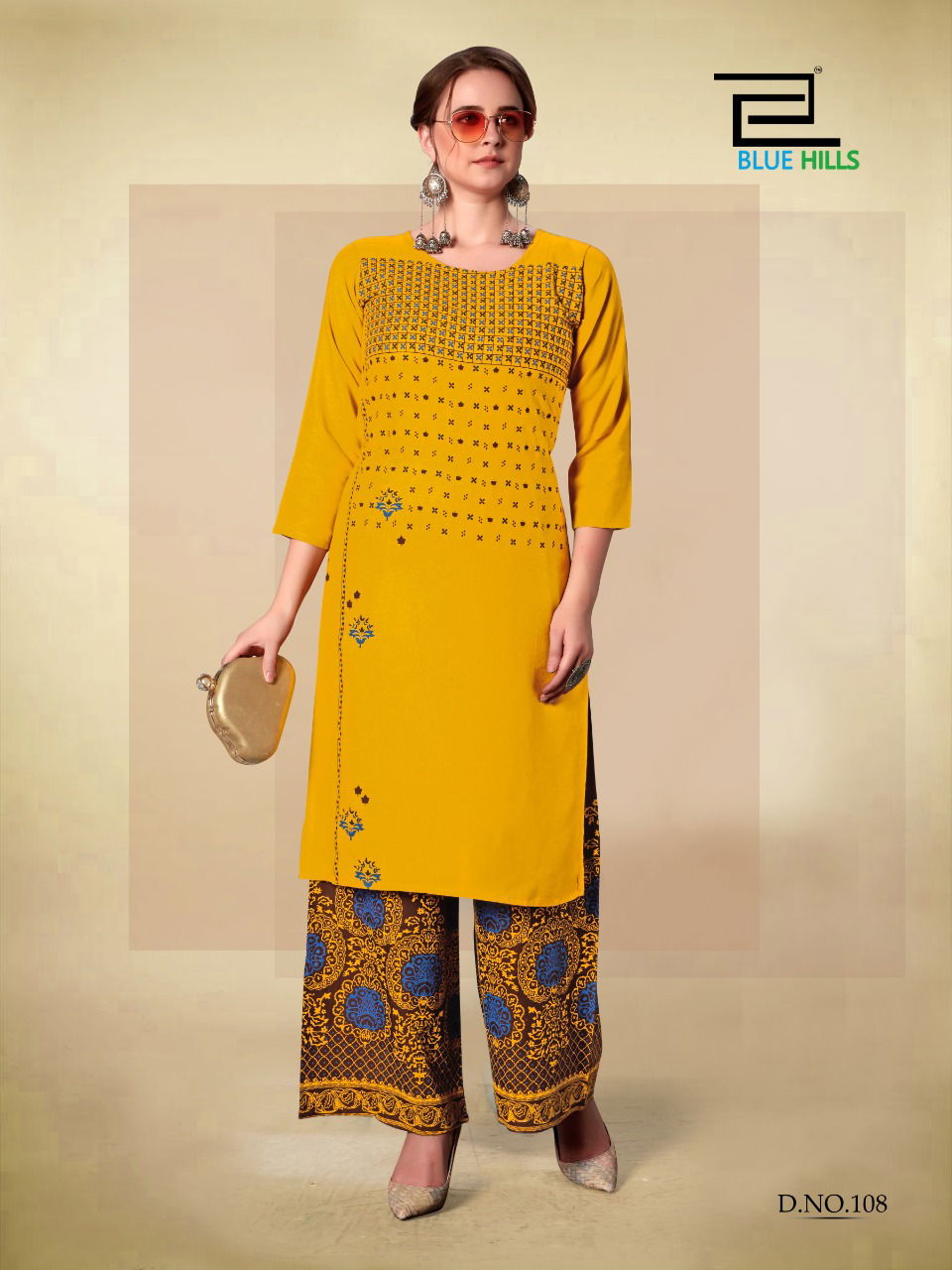 Blue Hills Dream 8 Latest Casual Wear Embroidery Work Heavy Rayon Kurtis With Plazzo Collection 