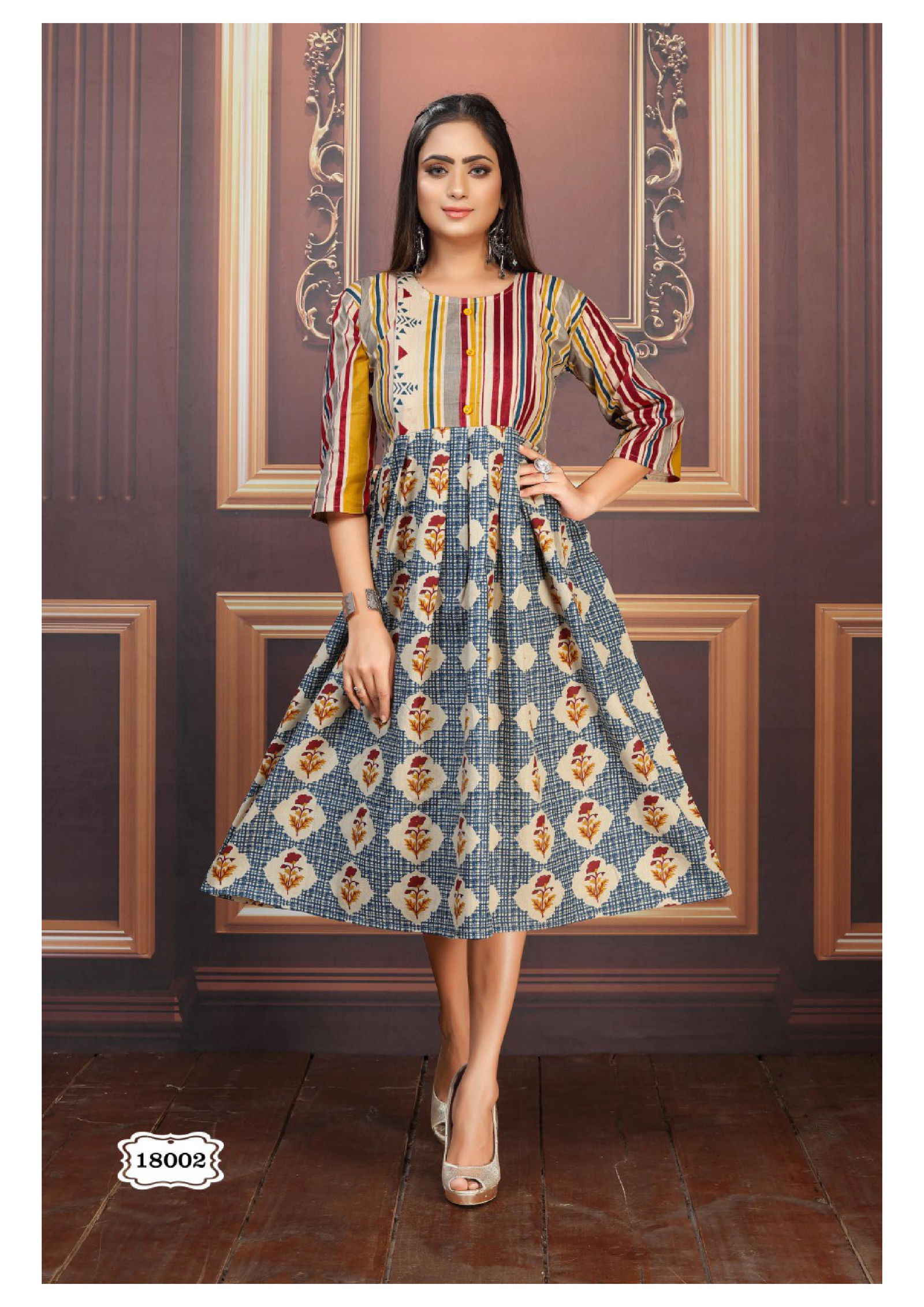 PAKIZA 6 New Collection Fancy Designer Regular Ethnic Wear Cotton Flex Print Anarkali Kurtis Collection