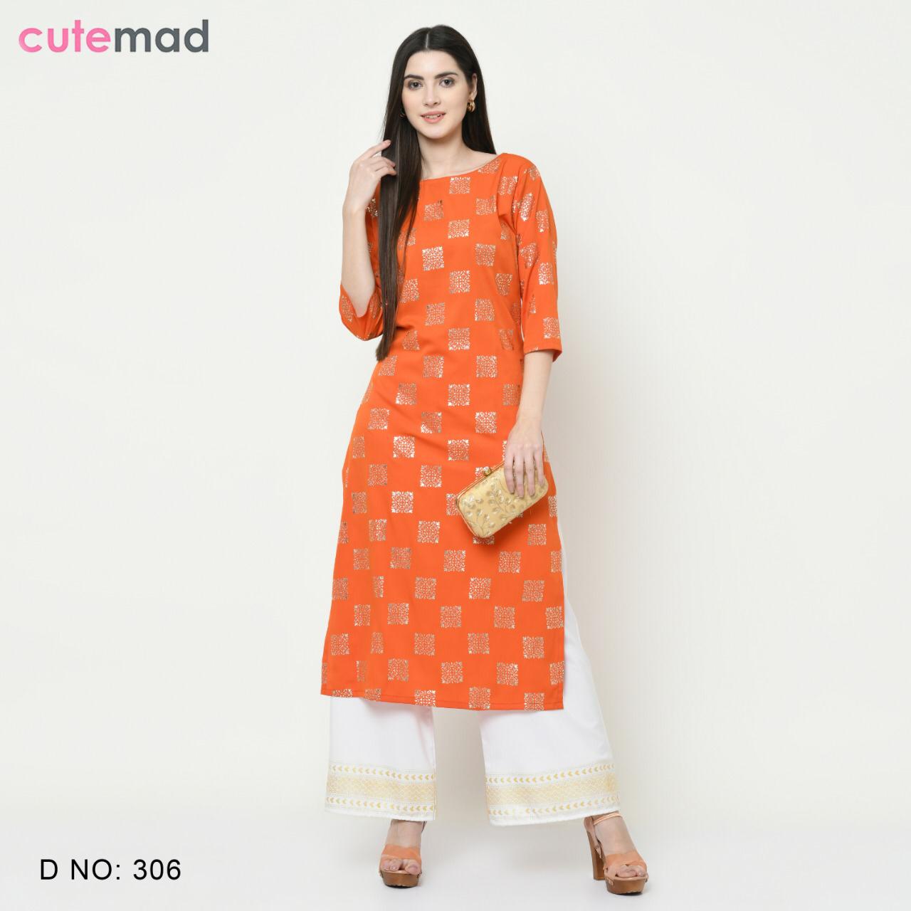 Cutemad 3 Heavy Fancy Wear American Crape Printed  Kurti With Bottom