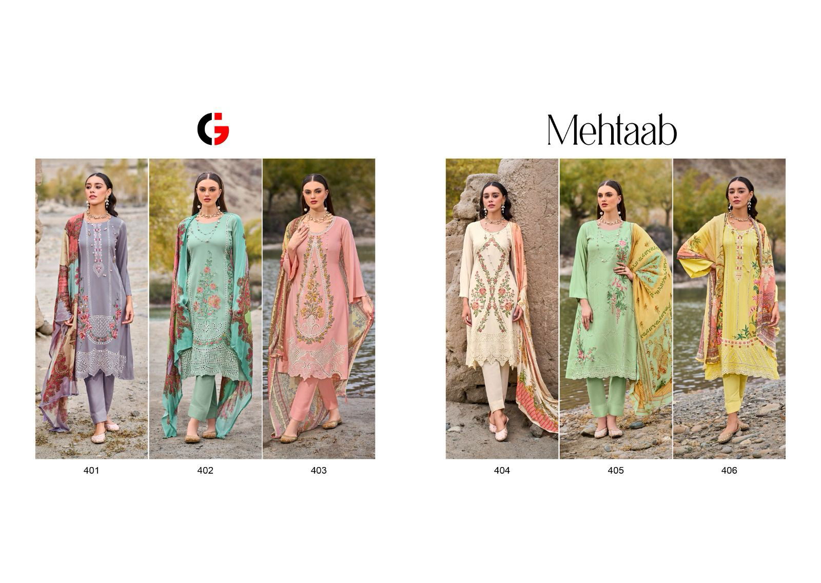Mehtaab By Gull Jee Viscose Pashmina Kurti Bottom With Dupatta Dress Material Catalog