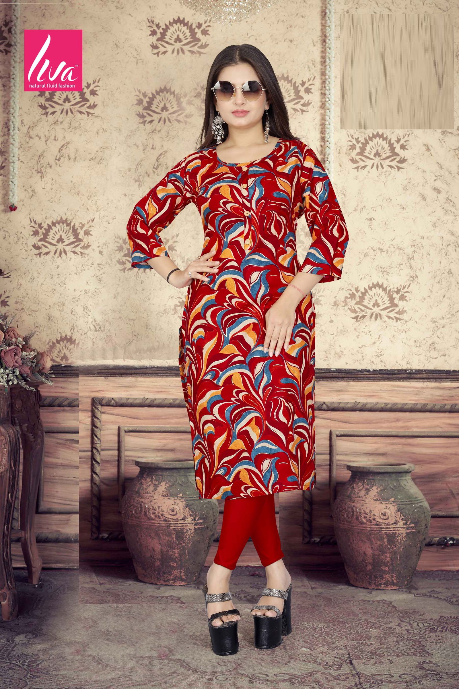 3 Selvi Ultra Premium Rayon Foil Printed Wholesale Kurti Suppliers In India