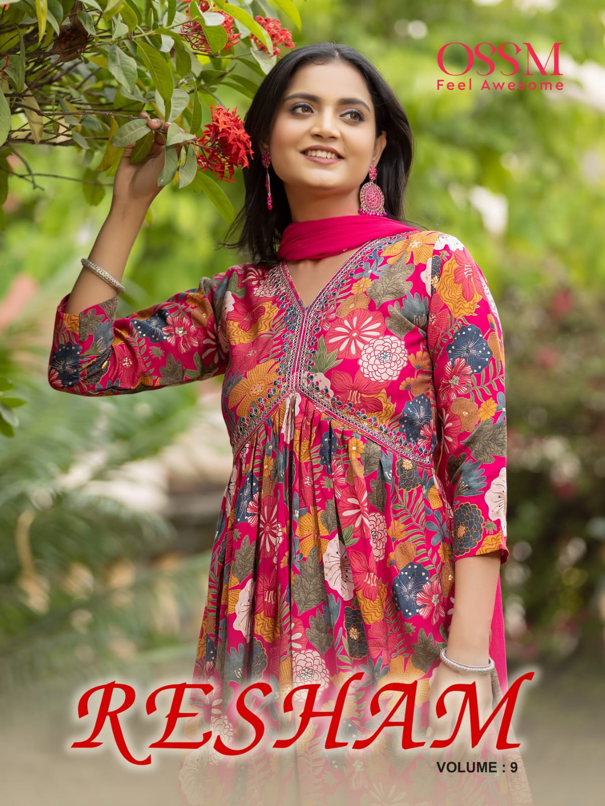 Resham Vol 9 By Ossam Kurti With Bottom Dupatta Catalog