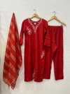 Naisha K 340 Roman Silk Embroidery Kurti With Pant Dupatta Exporters In India