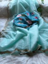 Vivera Soft and Shining Tissue Silver Net Party Wear Saree Suppliers In India
