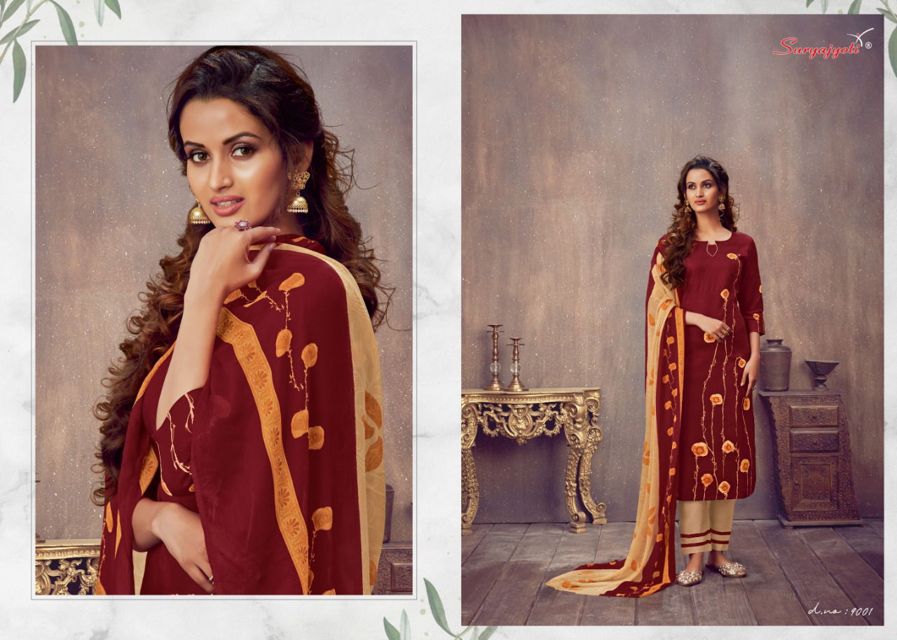 Suryajyoti Zaira 9 Latest Designer Casual Wear Heavy Jam Satin Dress Material Collection