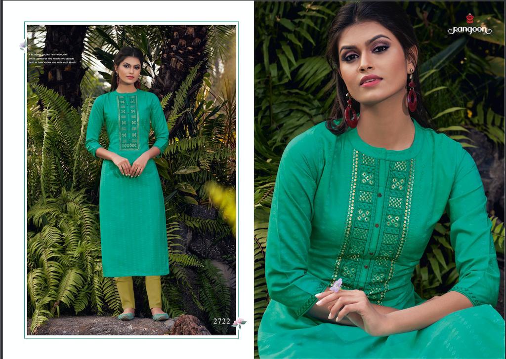 Rangoon Light Line 5 Latest Fancy Designer Ethnic Wear Lining Silk With Work Long Kurti Collection
