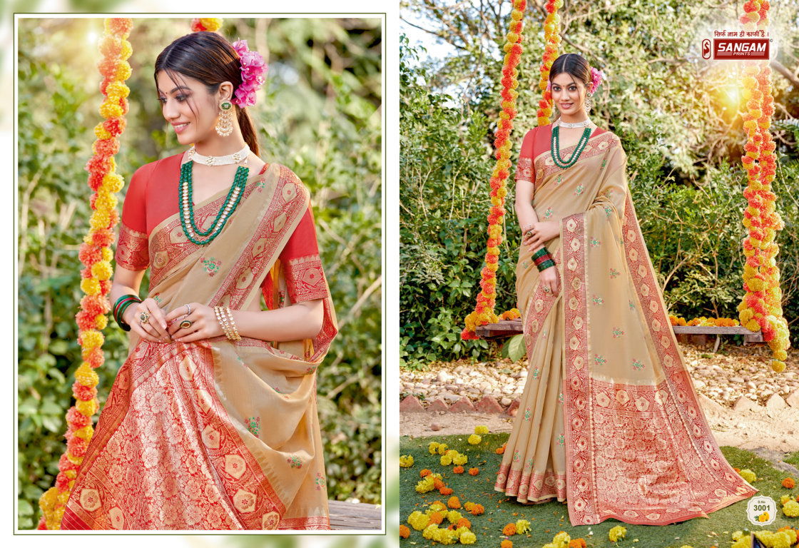 Sangam Subh Milan Heavy Wedding Wear Cotton Zari Weaving New Designer Sarees Collection