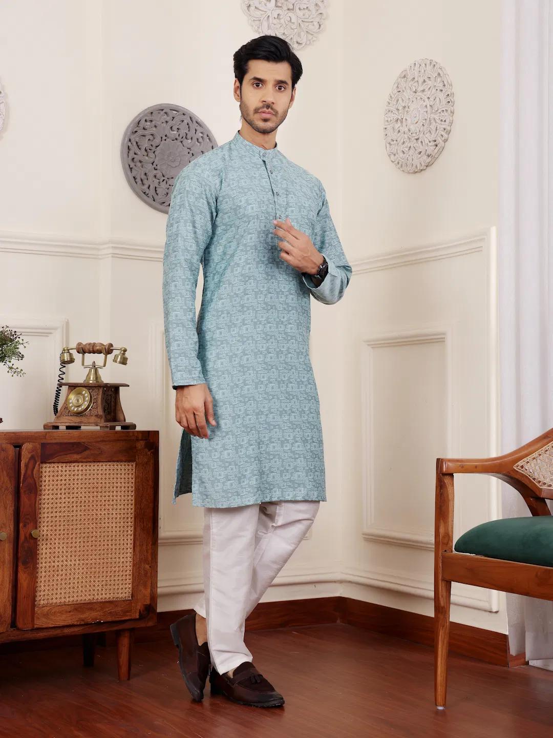 Rw Viscose Jacquard Kurta Pyjama Wholesale Clothing Distributors In India