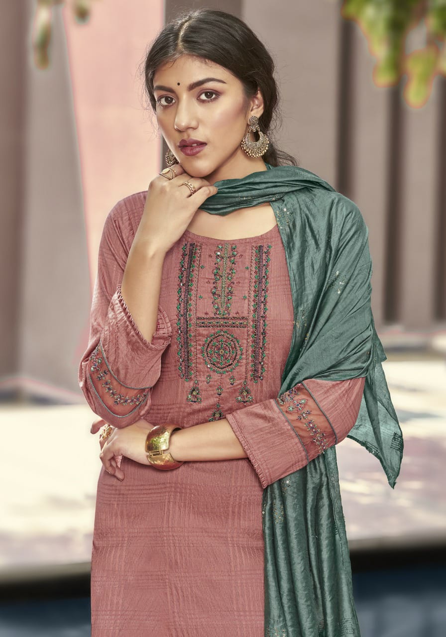Koodee Renu 1 Festive Wear Designer Latest Fancy Viscose Stripe Pattern With Khatli Work Readymade Collection
