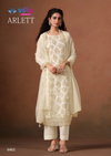 Arlett By Vipul Lavender Organza Embroidery Designer Salwar Suits Exporters In India