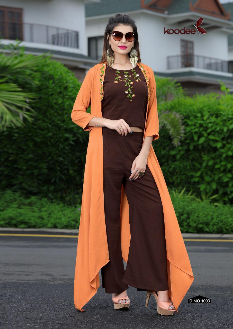 Koodee Sweet Heart Vol-2 Handwork Rayon Designer and Party wear Kurti Collection of Our Plazzo , Shrug & Blouse set Collections