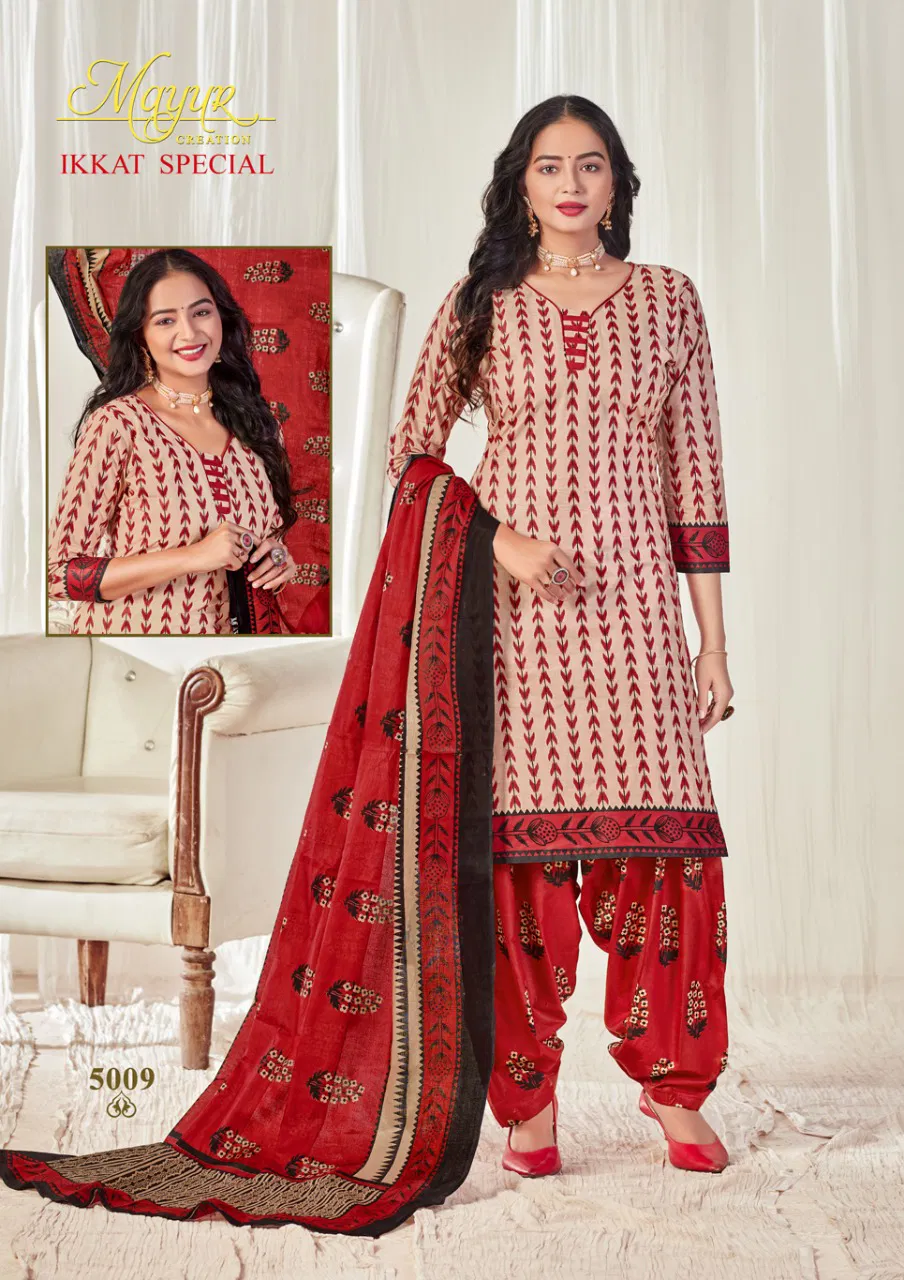 Mayur Ikkat Special 5 Latest Design Pure Cotton Printed Daily Wear Dress Material Collection 
