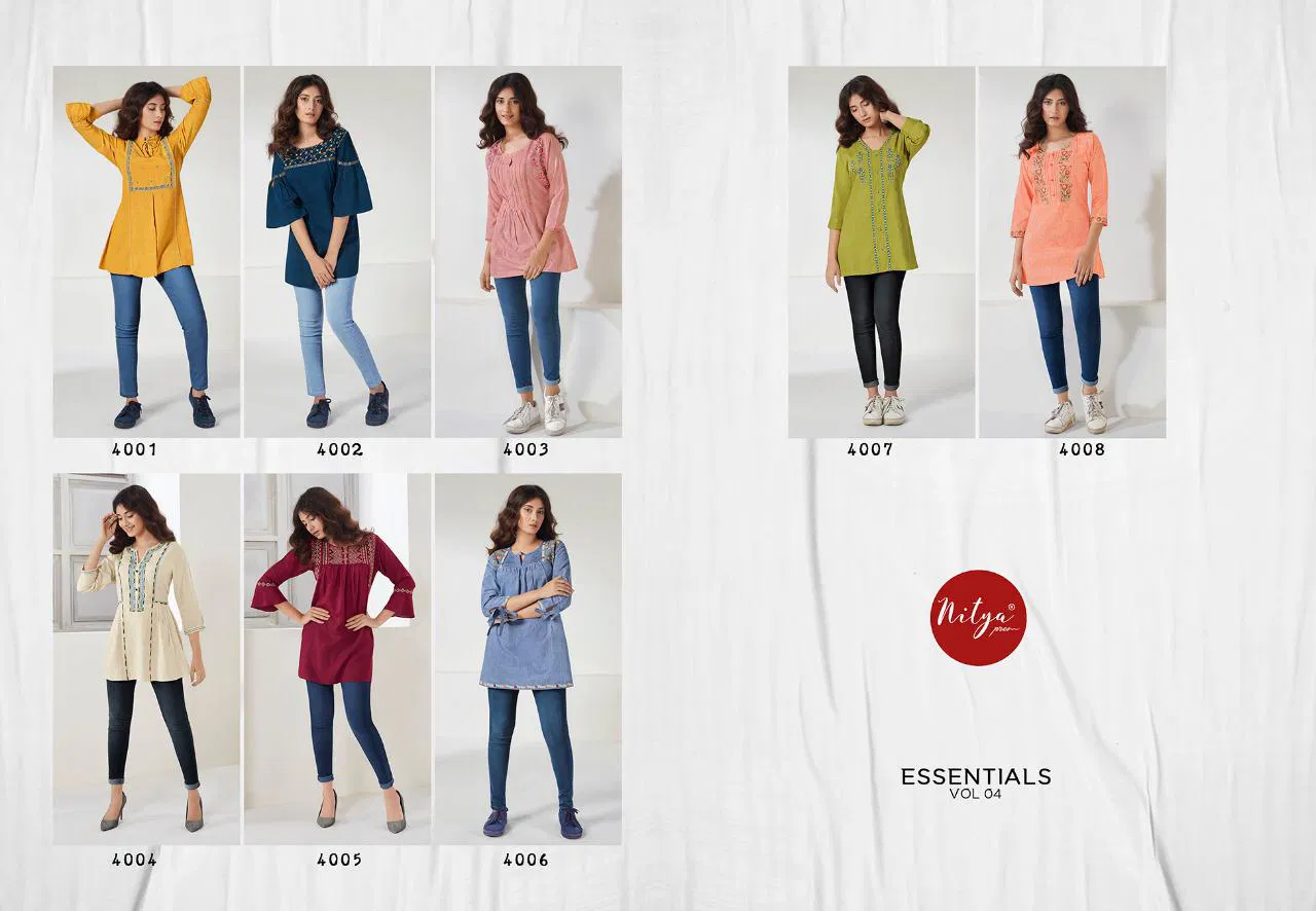 Nitya Essentials  Vol - 4 Latest Designer Fancy Daily Wear Ladies Top Collection  