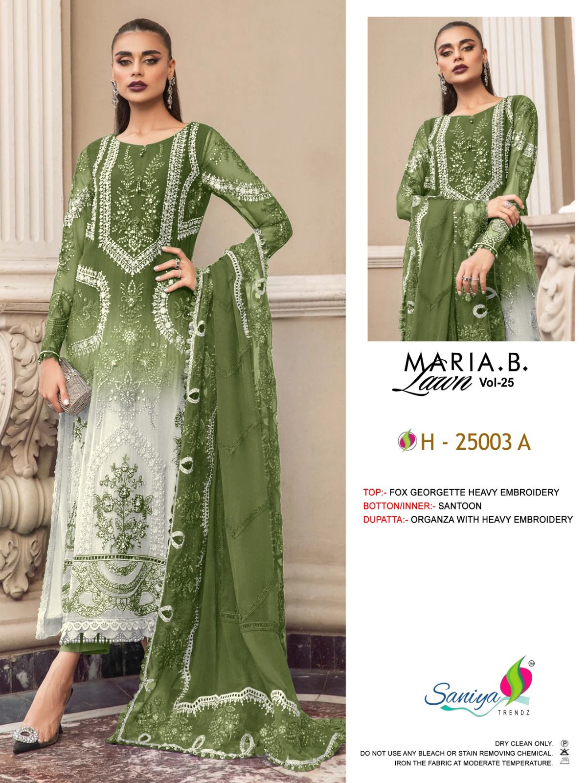 Maria B Lawn Vol 25 By Saniya Heavy Georgette Pakistani Suits Suppliers in India
