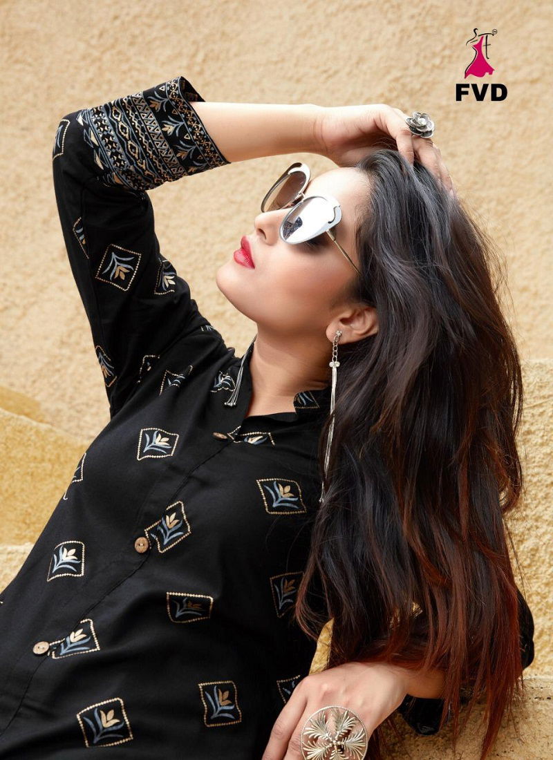 FVD Clasic Gold Vol-2 Latest Designer Party Wear Printed Kurtis With Plazzo Collection (single 750/-)