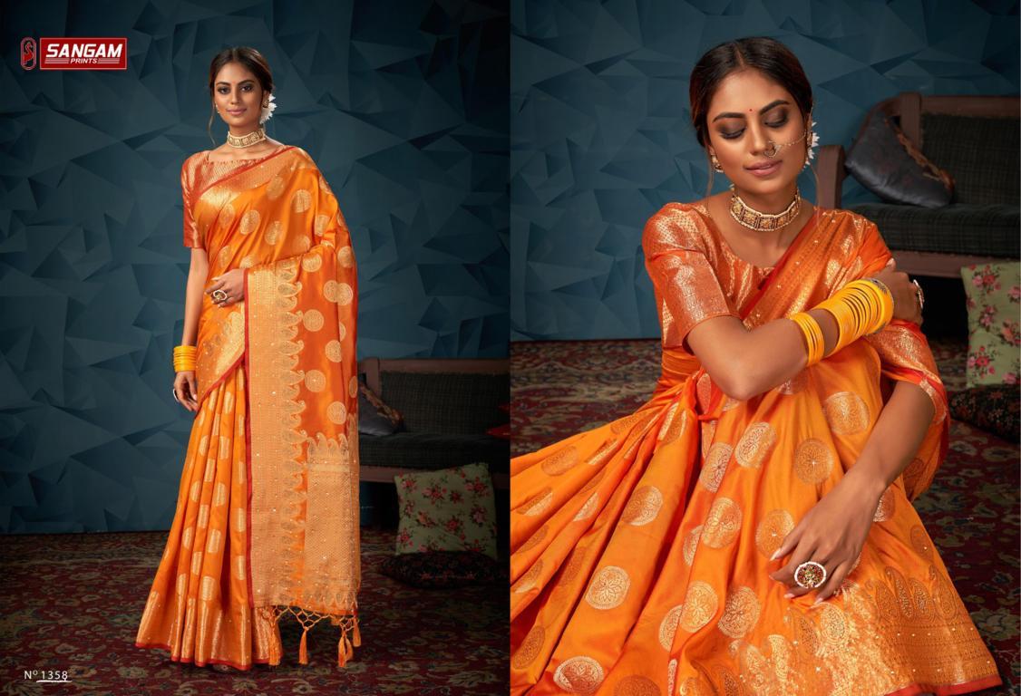 Sangam Madhuri Heavy Fancy Festive Wear Silk Latest Sarees Collection
