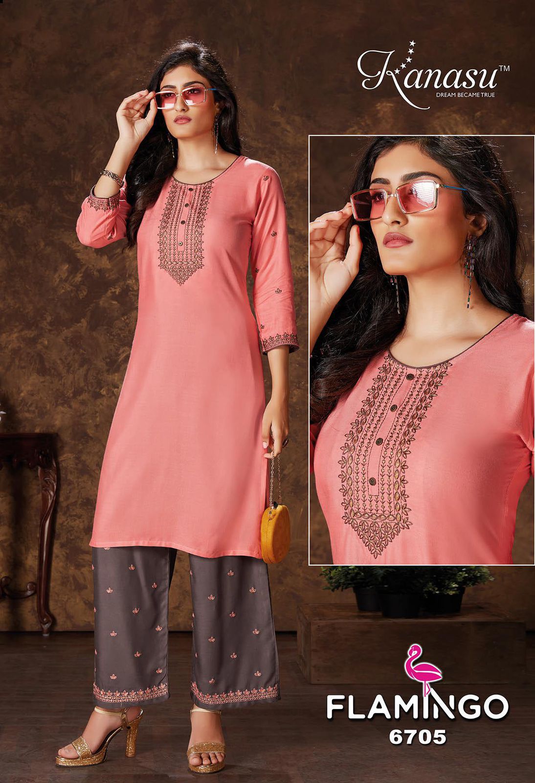 Kanasu Flaamingo 2 Designer Ethnic Wear Rayon Kurti With Bottom Collection