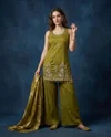 K 1059 By Naisha Roman Silk Kurti With Bottom Dupatta
