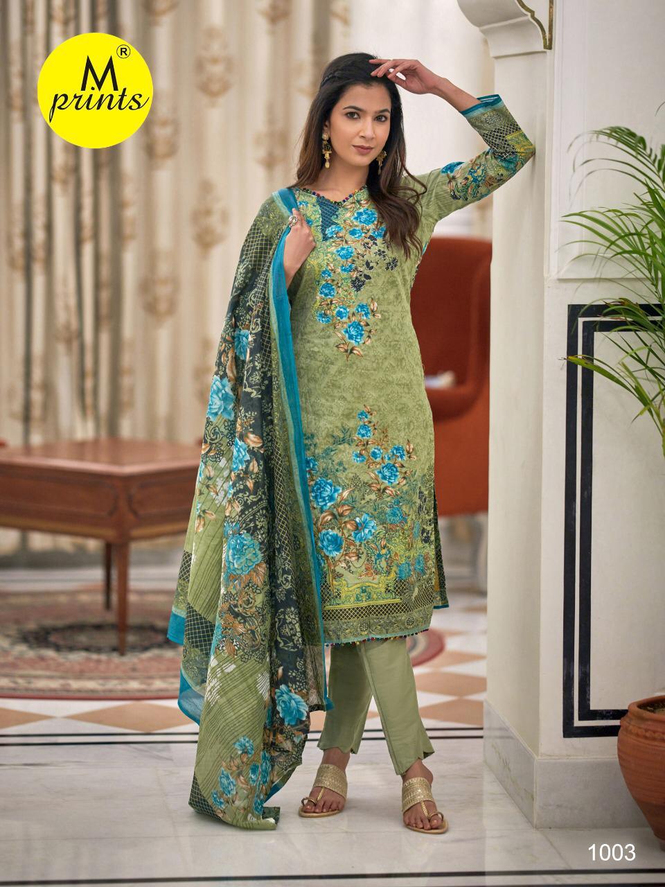 M Prints 4 Latest fancy Regular Wear Cotton Printed Karachi Dress Material Collection