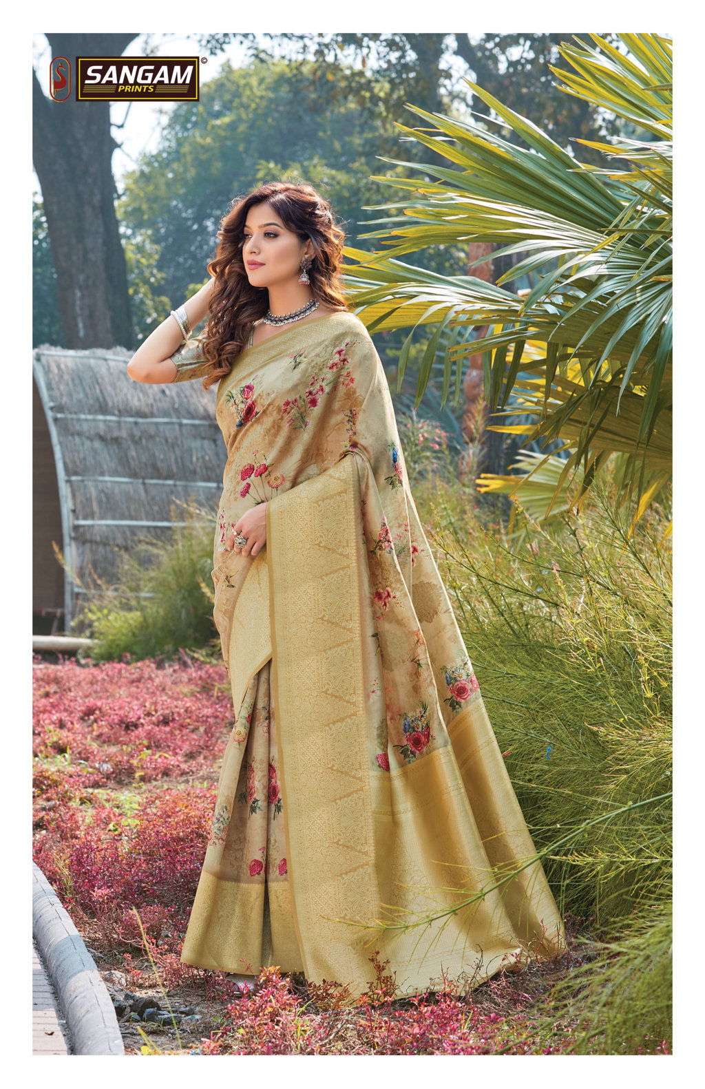 Sangam Roop Shringar Latest Fancy Festive Wear Digital Print Silk And Reshm Thread work Sarees Collection
