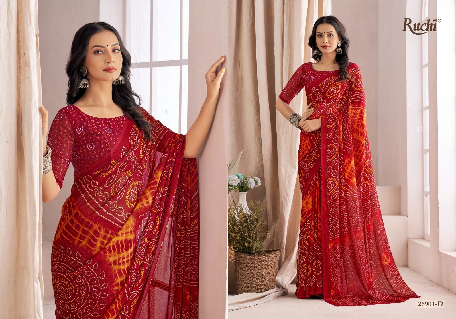 Star Chiffon 137 By Ruchi Bandhani Printed Daily Wear Sarees Catalog
