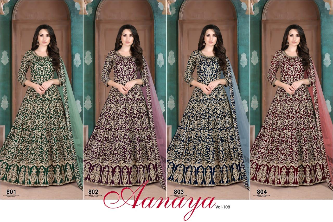 AANAYA vol-108 Faux Georgette Heavy Wedding and Designer Salwar Suit Collections