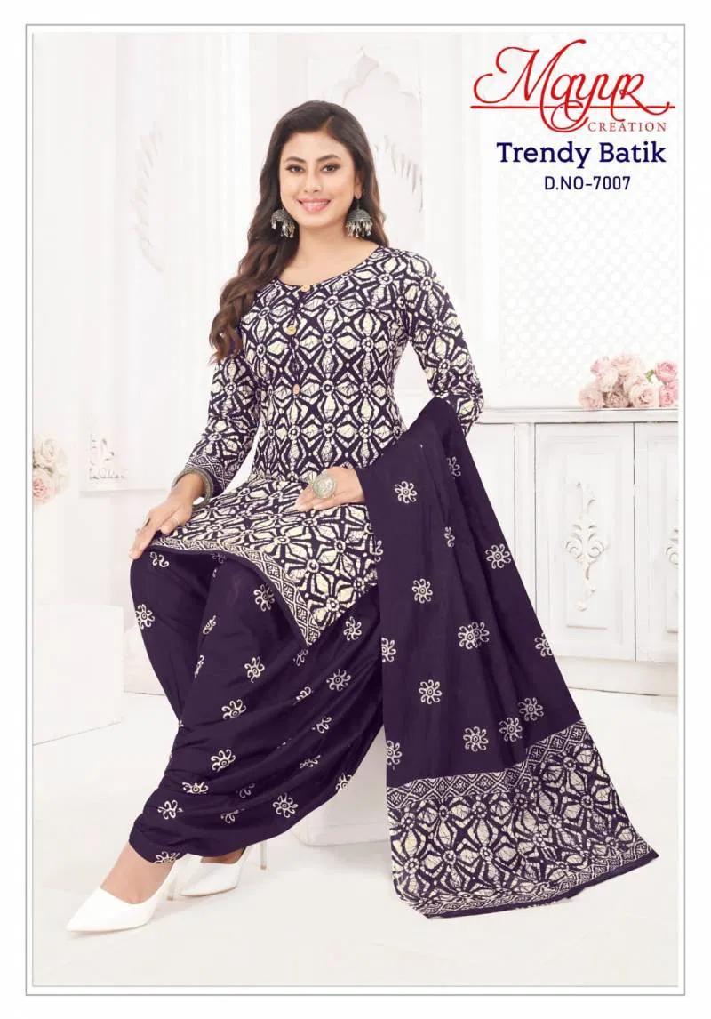 Trendy Batik Vol 7 By Mayur Cotton Dress Material Surat Wholesale Market