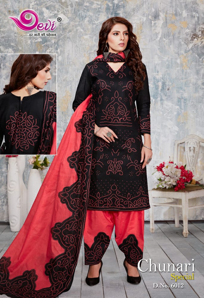 Devi Chunri Special Vol 6 Latest Designer Bandhani Print Pure Cotton Dress Material Collection 