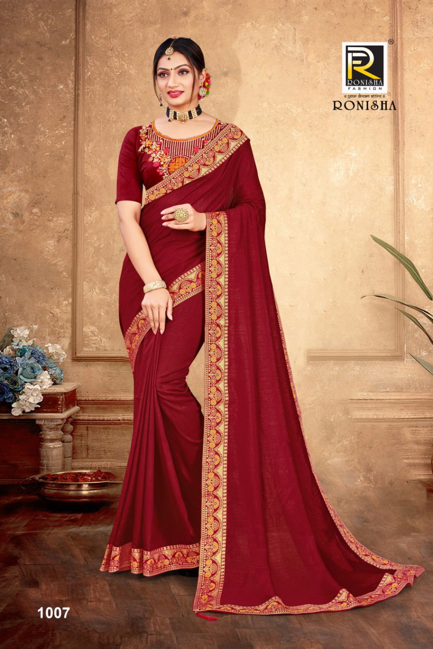 Ronisha Mastani Fancy Designer Festive Wear Vichitra Silk Saree Collection
