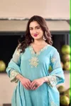 KF 309 Kalaai Chinon Embroidery Kurti With Bottom Dupatta
