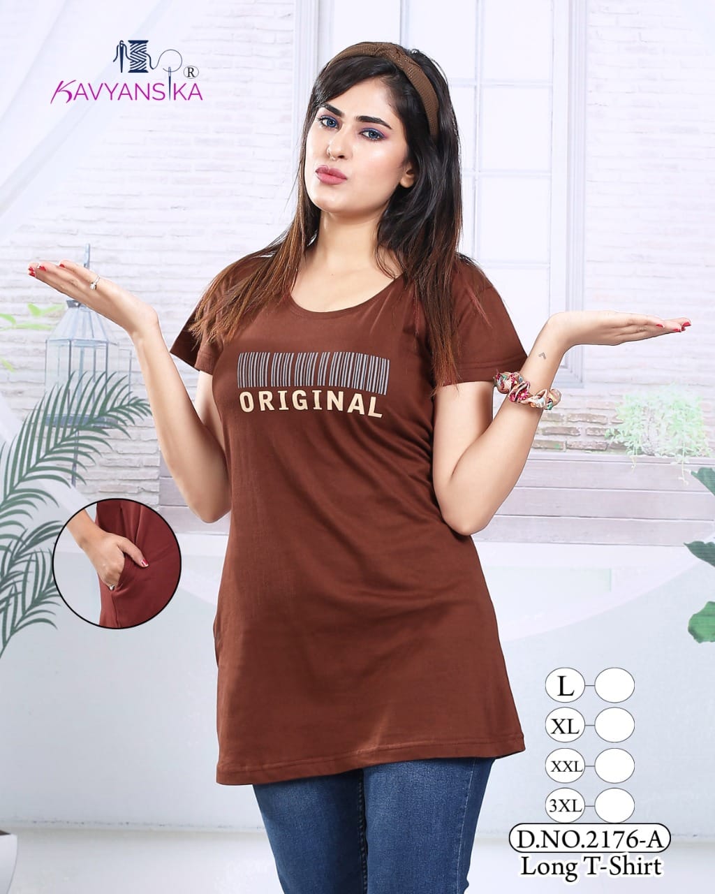 Kavyansika Long Top 2176 Night Wear Hosiery Cotton Long T-shirt Collection
