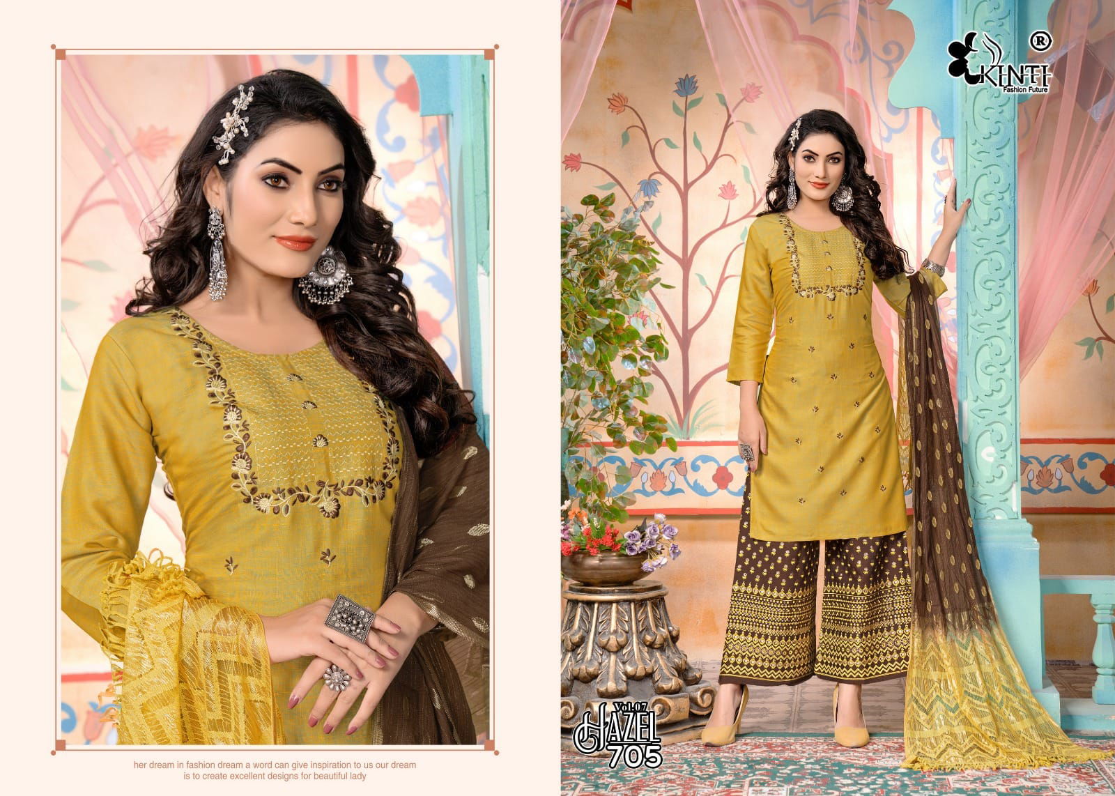Hazel Volume 7 by Kinti Top Plazo and Duptta set
